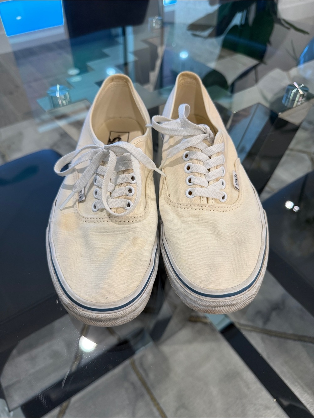 Vans Low-Top Canvas Sneakers in Off-White